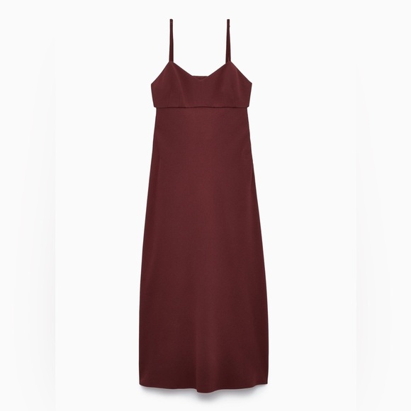 Aritzia Dresses & Skirts - Aritzia Wilfred Jeanie Strappy Midi Dress | Size 2 Burgundy